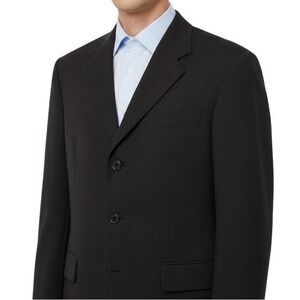 Givenchy Monsieur Black Pinstripe Blazer 42R 100% Wool Suit Jacket‎ Vintage Coat